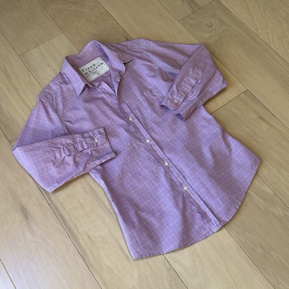 Frank & Button Up Shirt In Plaid Long Sleeve Women’s Large - Picture 2 of 7